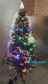 Новогодняя оптоволоконная светодиодная елка световод FIESTA ФИЕСТА 213 см, 448 веток, разноцветные LED светодиоды 84 шт., верхушка кристалл льда, фирма Gifttree Crafts Company, США